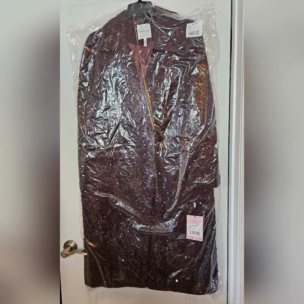 New Avec Les Filles Burgundy Sequin Dressy Coat - Picture 6 of 9